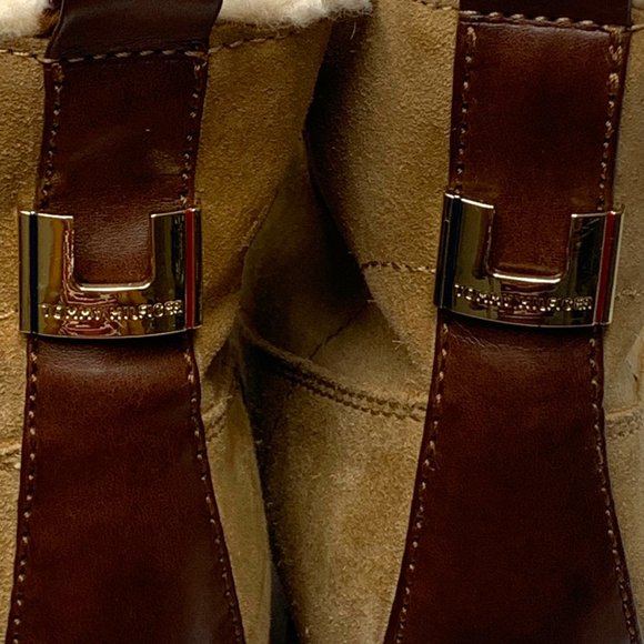 TOMMY HILFIGER Tan Suede Wedge Lace up Boots - Picture 6 of 10